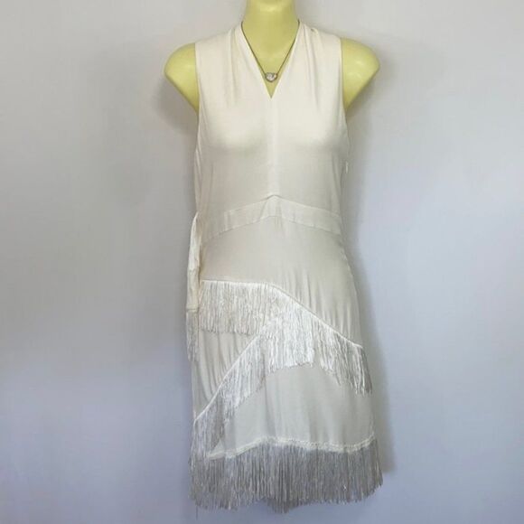 Joie Dress “Amiyah” White Flapper Fringe So Gatsby NWT 8 - Picture 2 of 9